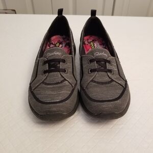 Skechers Slip on Shoes sz 8 Women Boat Flat Comfort Sneaker Blue Memory Foam
